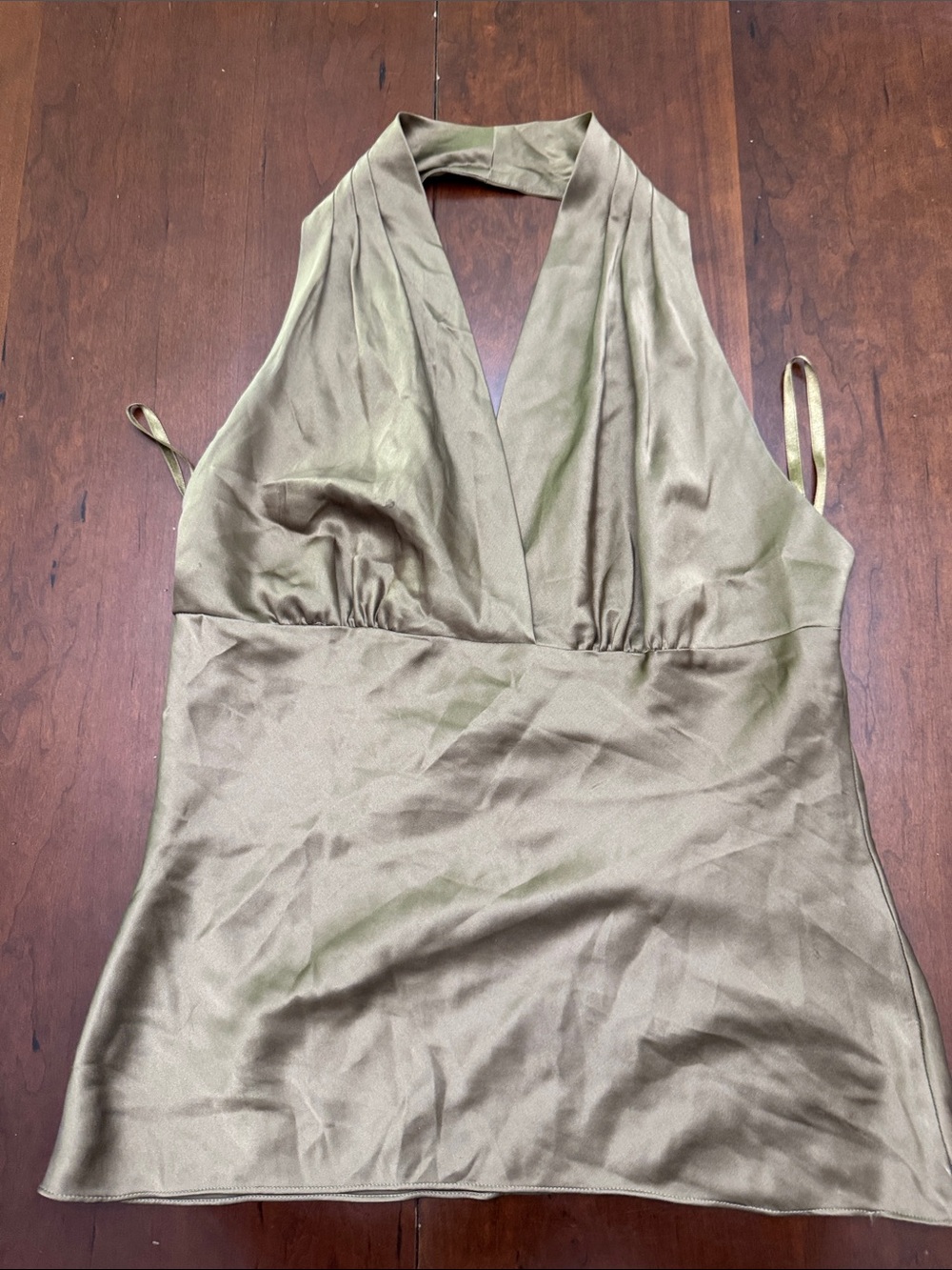 Express Satin Halter Top in Brown